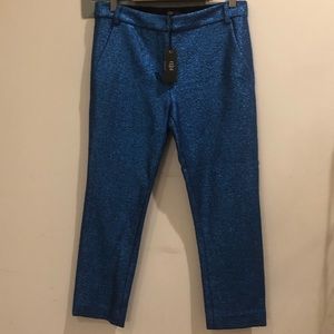 Tibi Blue Brocade Pants